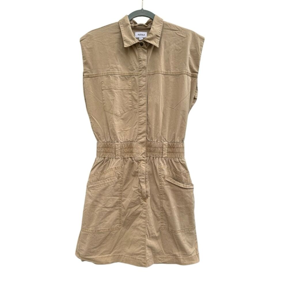 PISTOLA Women's Rosie Khaki Sleeveless Mini Dress Size Medium - Picture 8 of 12